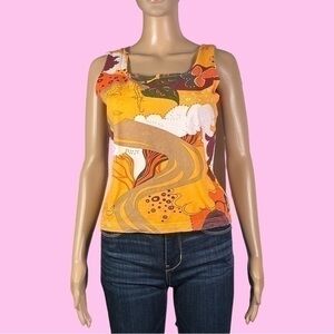 Y2K Style Colorful Woman Artsy Printed Top Size Medium - "Kayleigh"